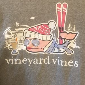 NWOT NEW VINEYARD VINES SANTA SKI WHALE TEE CHRISTMAS SURFER LONG SLEEVE SHIRT